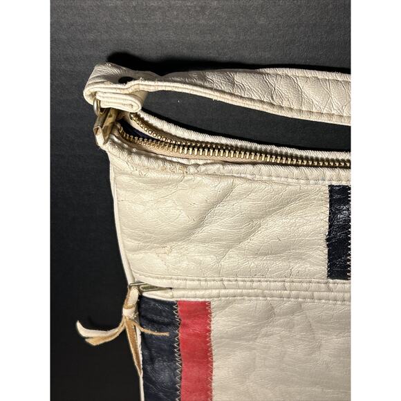 Ralfeaux Leather Purse Mr. Ralph British Hong Kong Cream Navy Red Crossbody Bag - Picture 3 of 12